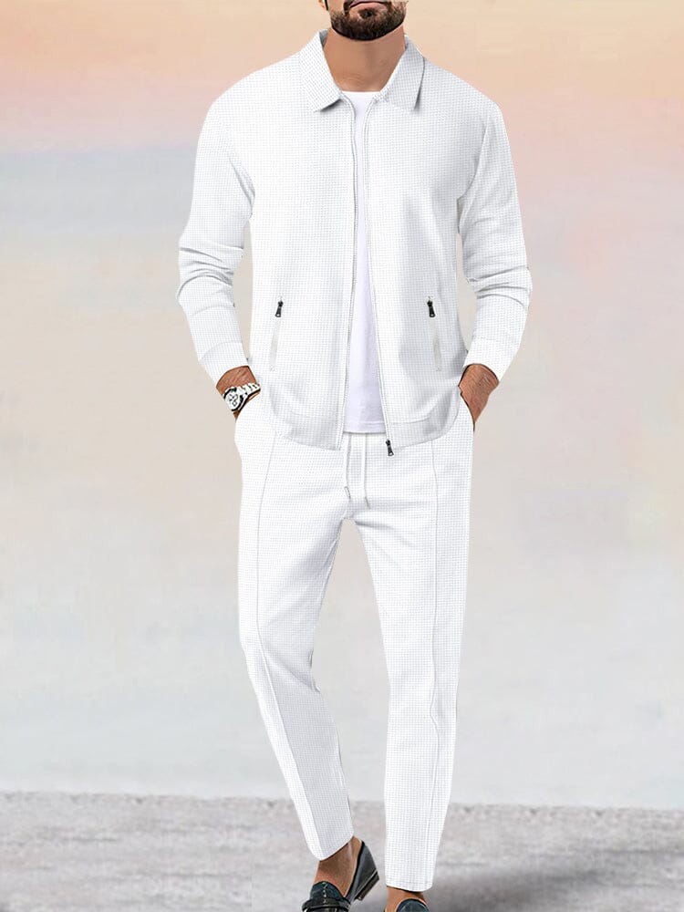 Athleisure Soft Waffle Jacket Set (Live Only)
