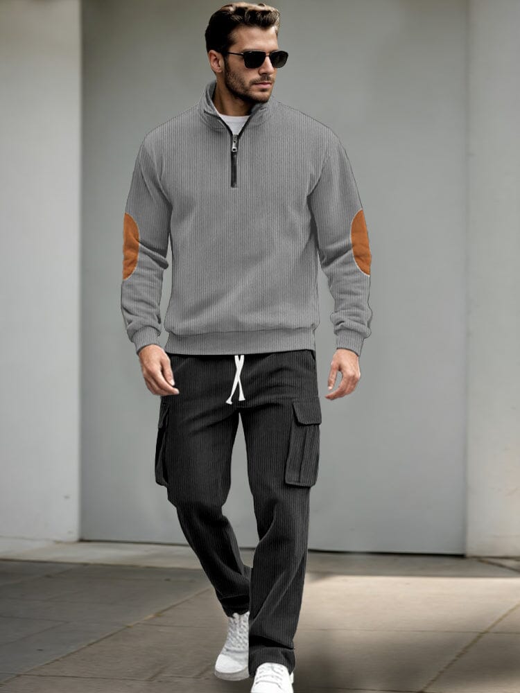 Casual Utility Corduroy Tracksuit Set