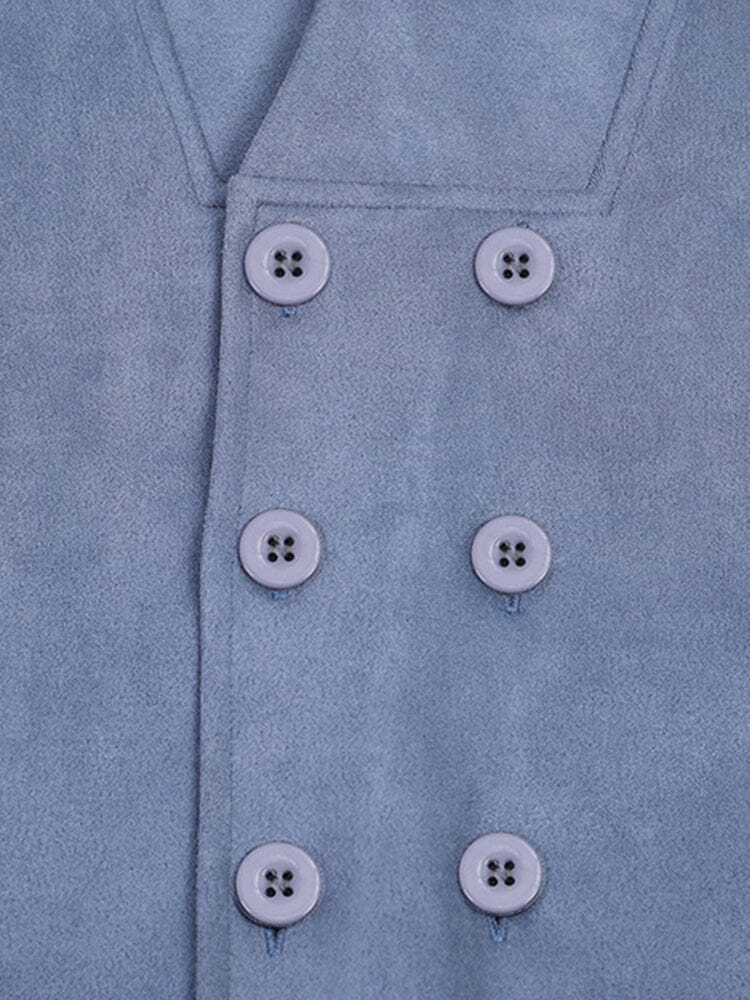Casual Double Breasted Suede Vest