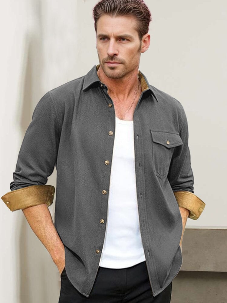 Everyday Ease Suede Patchwork Shirt