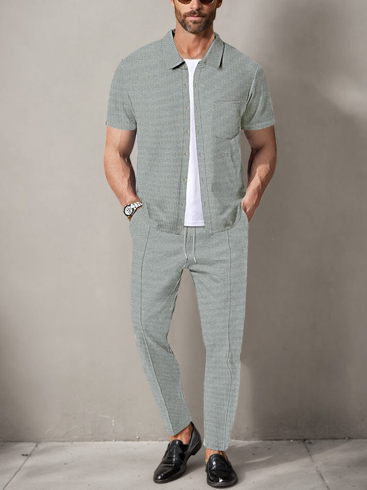 Classic Waffle Shirt Pants Set