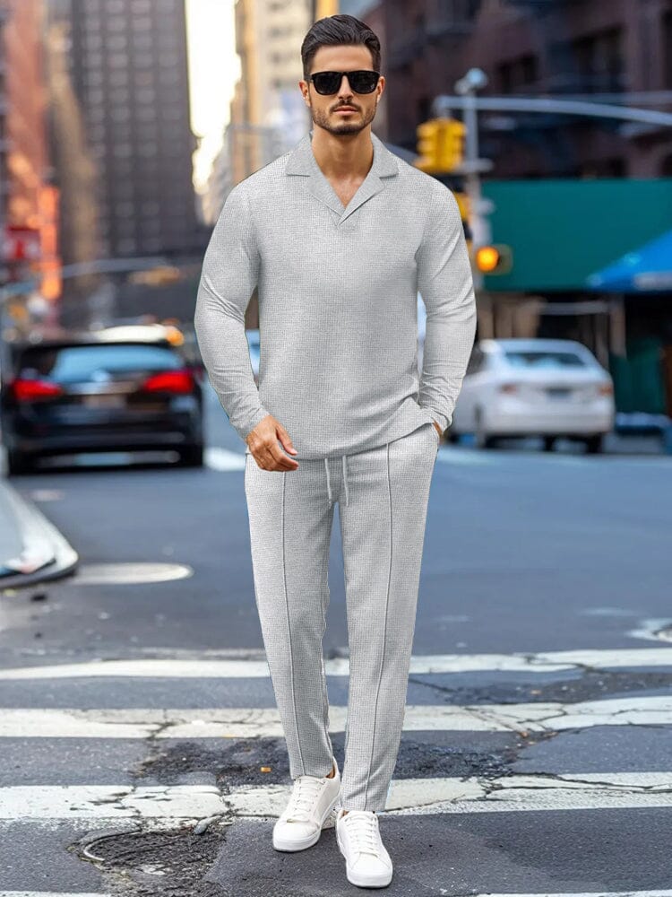 Versatile Waffle Tracksuit Set