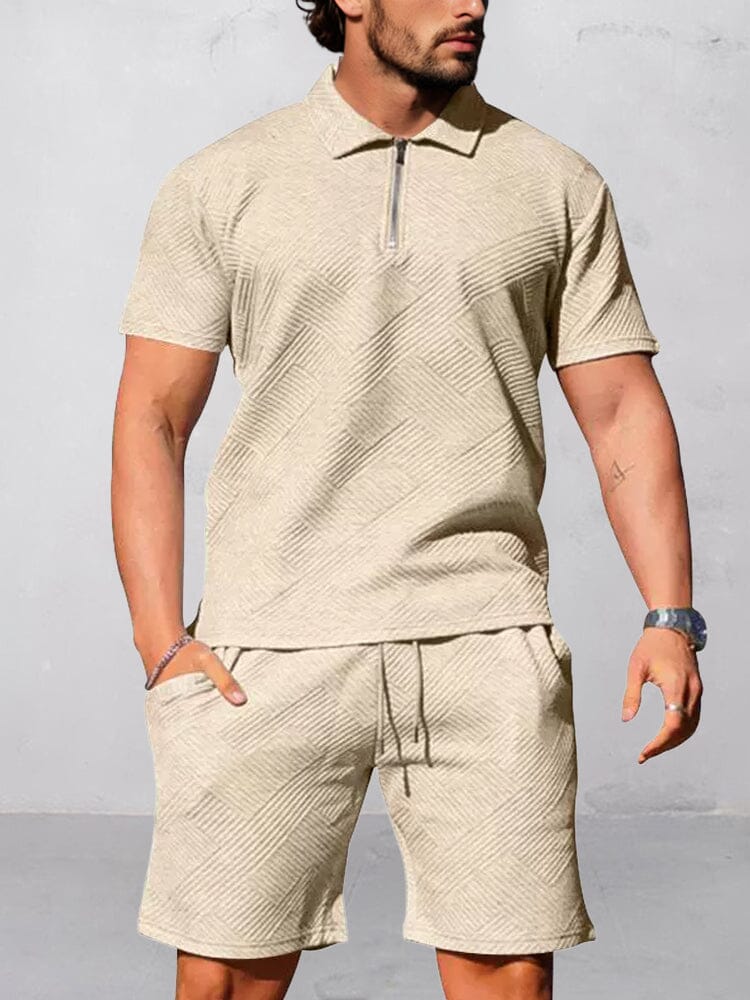 Athleisure Jacquard Textured Matching Set (Live Only)