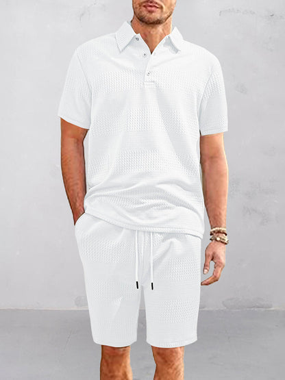 Comfort Fit Jacquard Textured 2-Piece Set