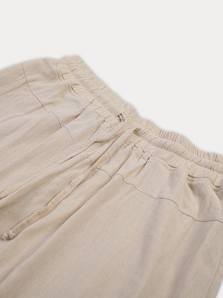 Relaxed Comfort Cotton Cropped Pants