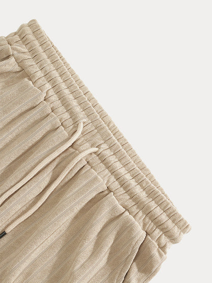 Breathable Vertical Stripe Matching Set