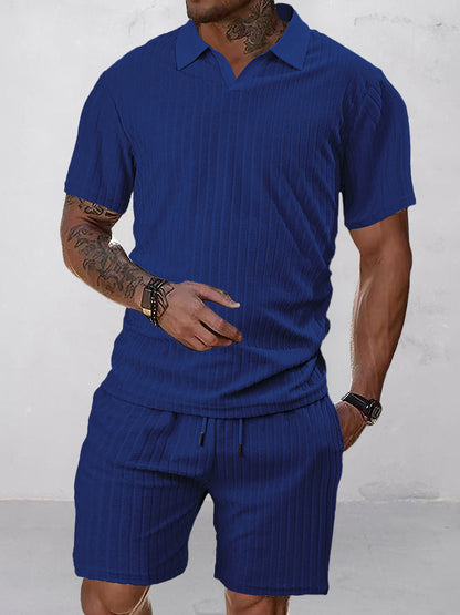 Breathable Vertical Stripe Matching Set