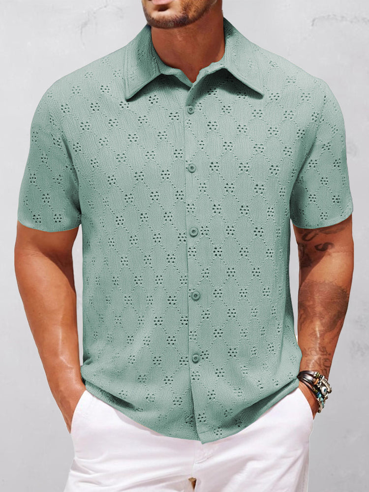 Delicate Cutout Textured Shirt