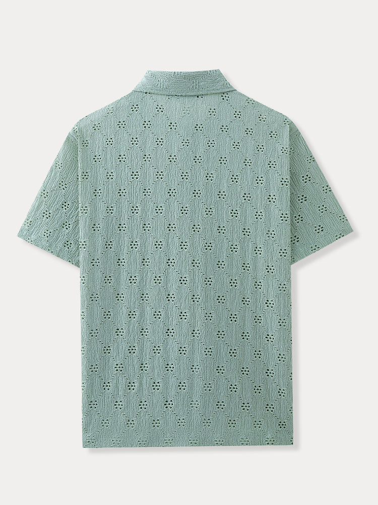 Delicate Cutout Textured Shirt