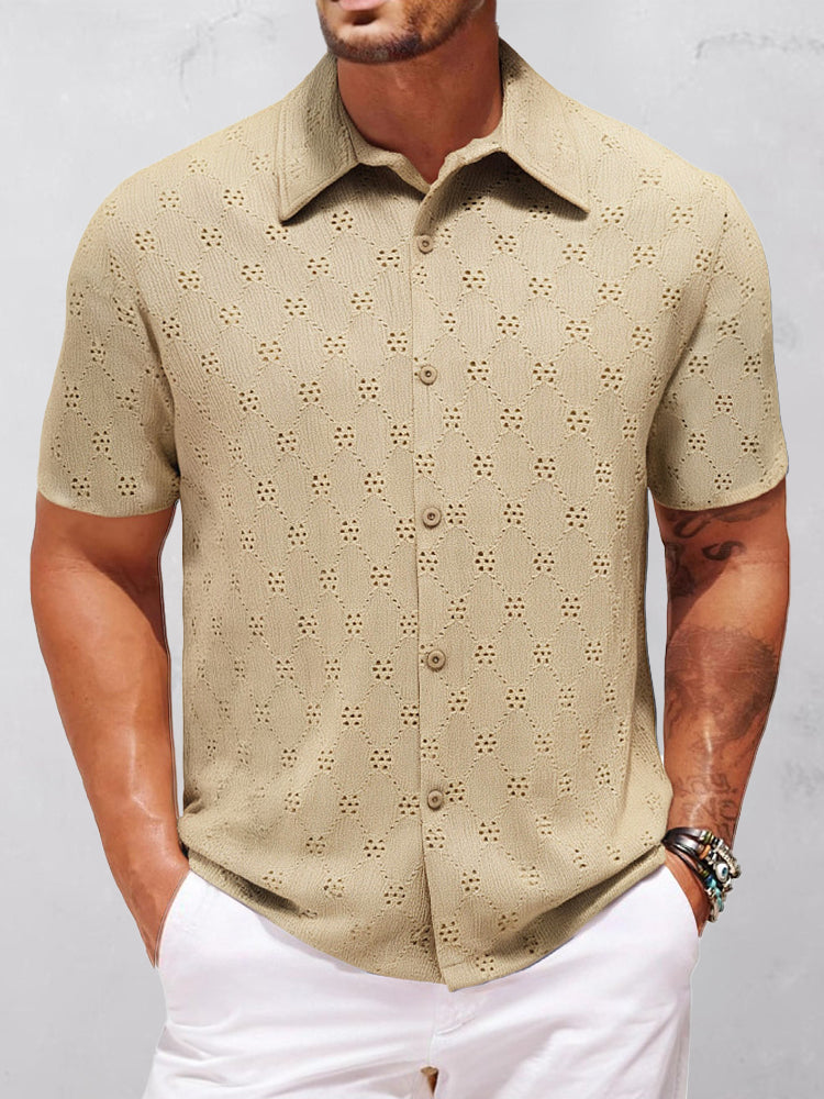 Delicate Cutout Textured Shirt