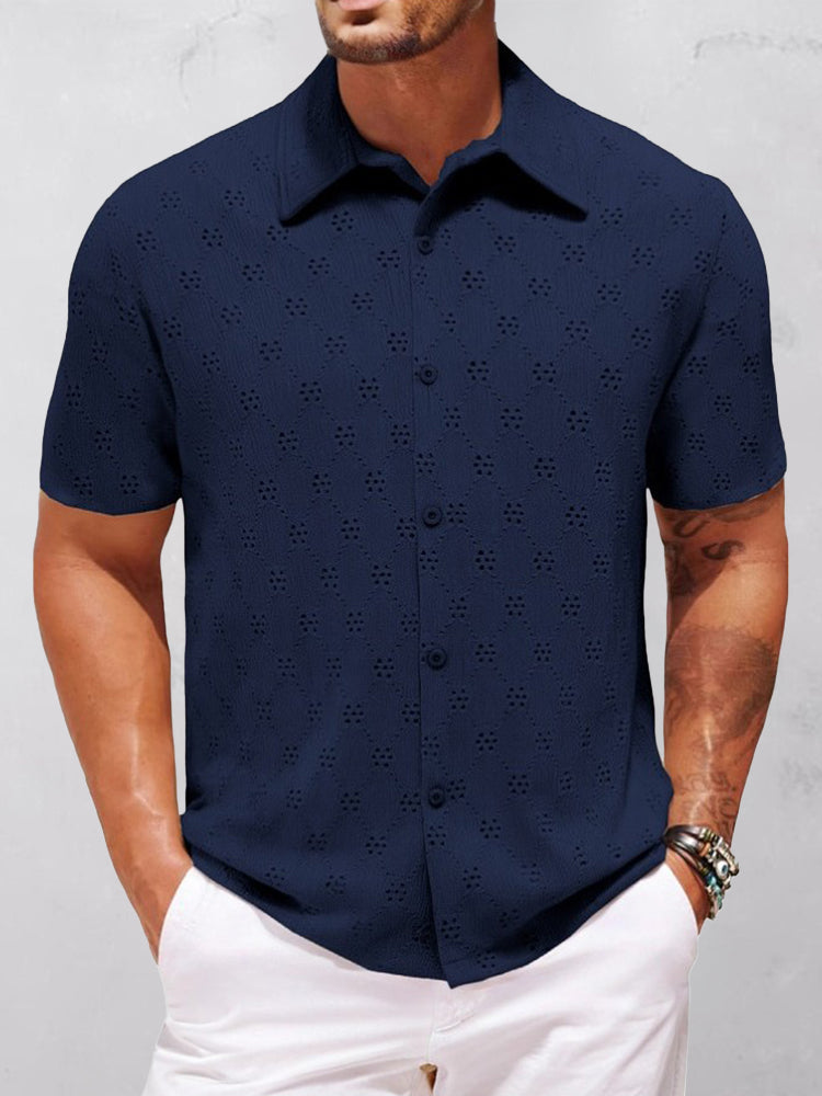 Delicate Cutout Textured Shirt