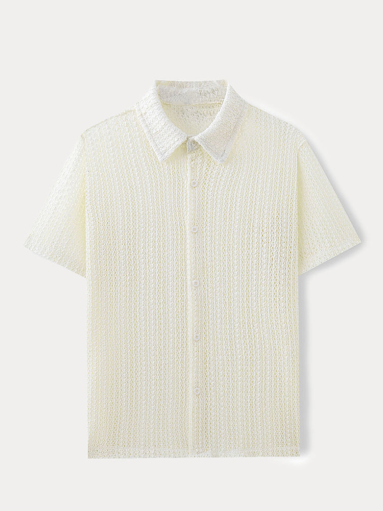 Breathable Hollow Out Textured Shirt