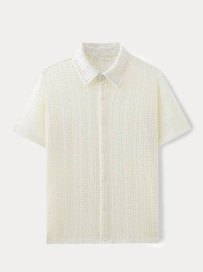 Breathable Hollow Out Textured Shirt