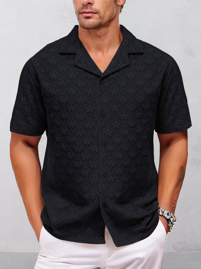 Stylish Floral Jacquard Textured Shirt