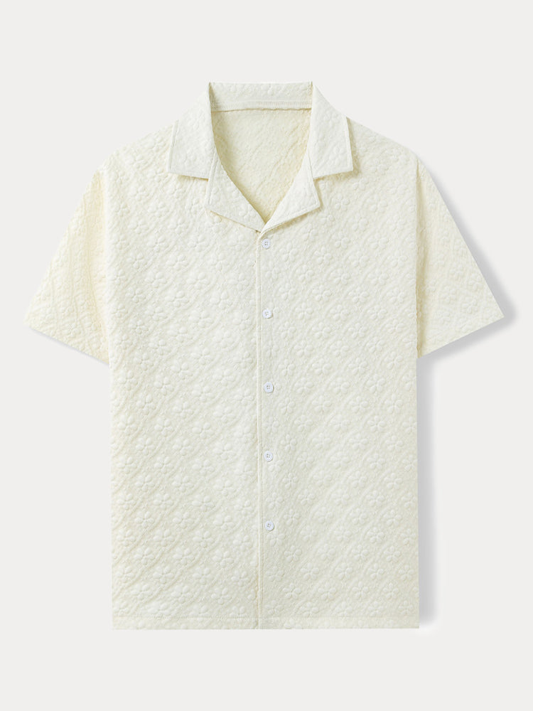 Stylish Floral Jacquard Textured Shirt