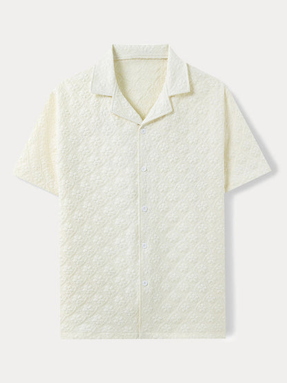 Stylish Floral Jacquard Textured Shirt