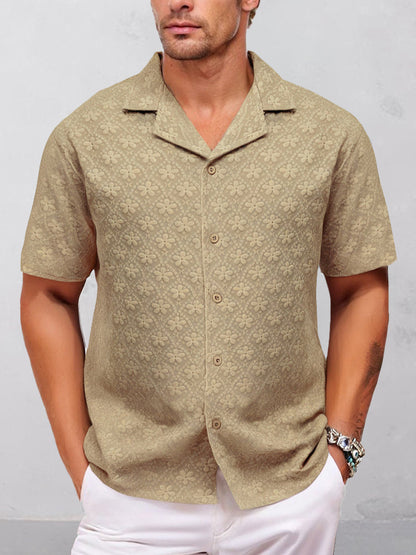 Stylish Floral Jacquard Textured Shirt