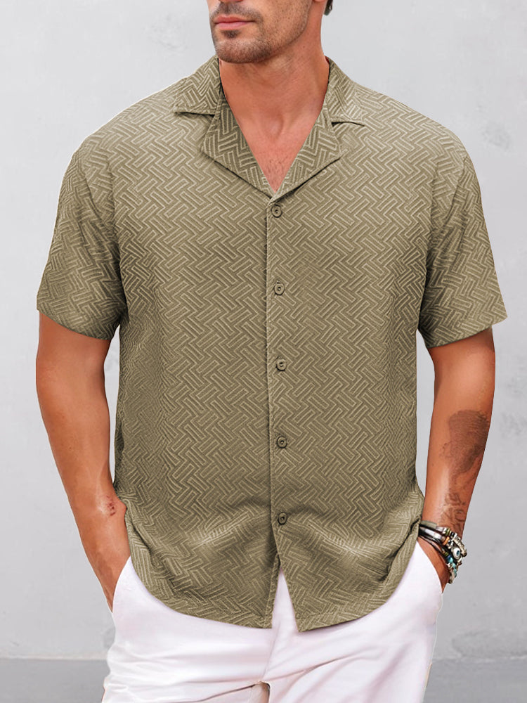 Stylish Lightweight Geometric Textured Shirt