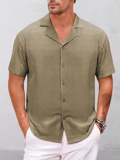 Stylish Lightweight Geometric Textured Shirt
