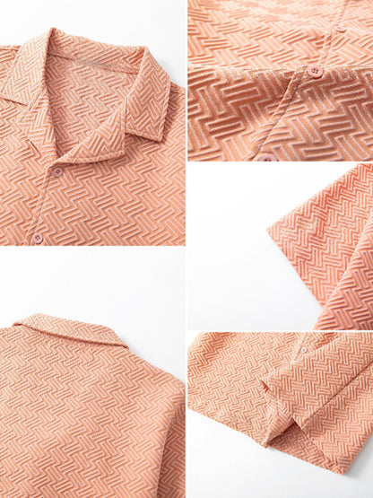 Stylish Lightweight Geometric Textured Shirt