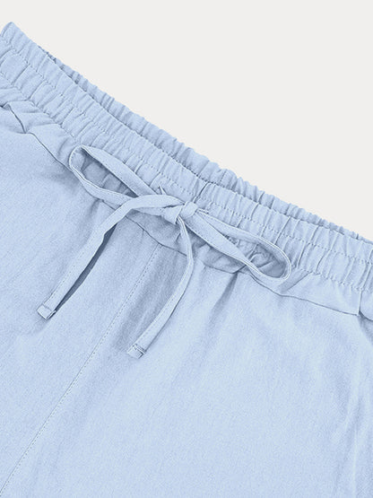 Modern Basic Cotton Shirt Shorts Set