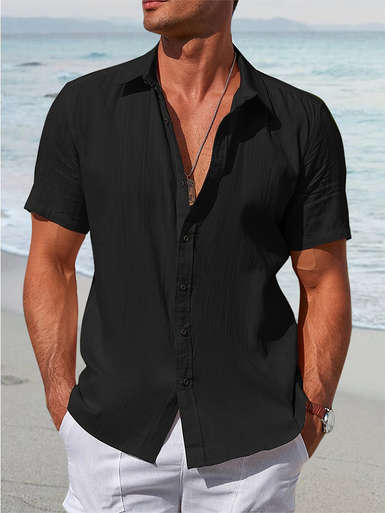 Loose Fit Textured 100% Cotton Shirt