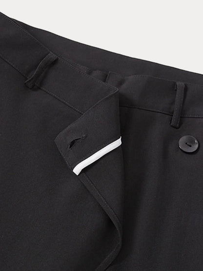 Modern Asymmetric Patchwork Suit Pants