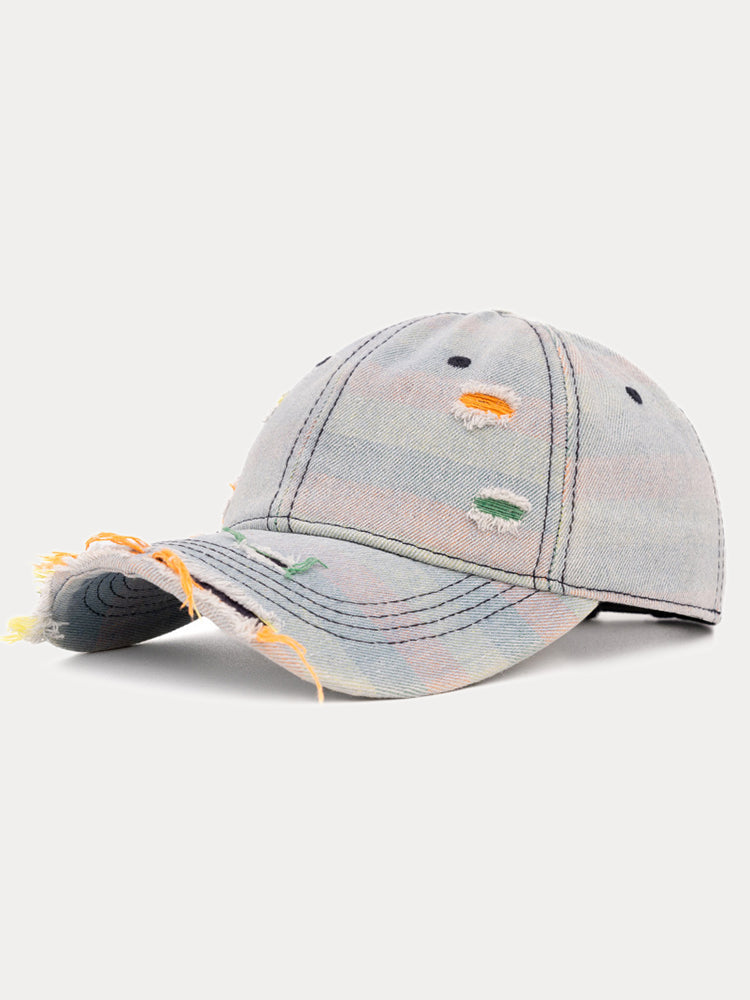 Distressed Washed Denim Baseball Cap