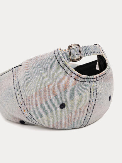 Distressed Washed Denim Baseball Cap