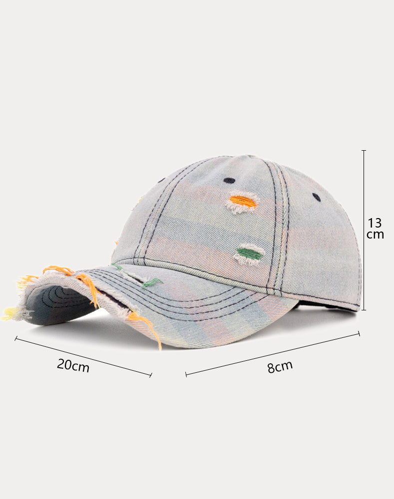 Distressed Washed Denim Baseball Cap
