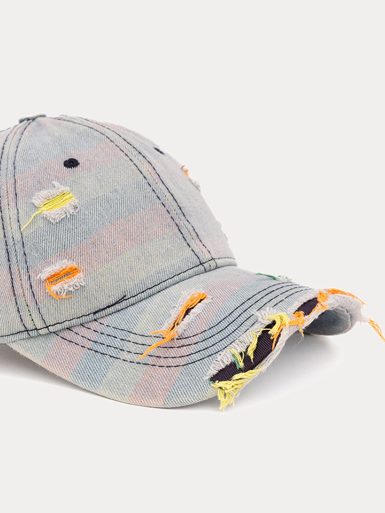 Distressed Washed Denim Baseball Cap