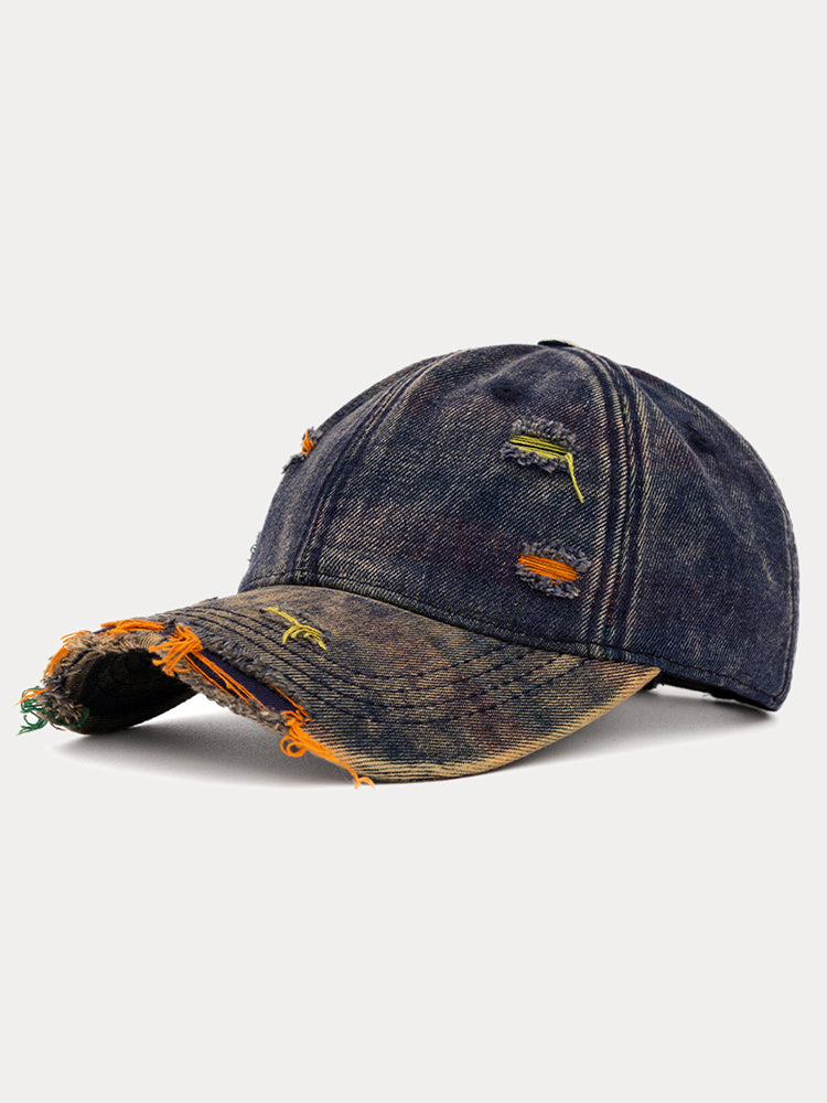 Distressed Washed Denim Baseball Cap
