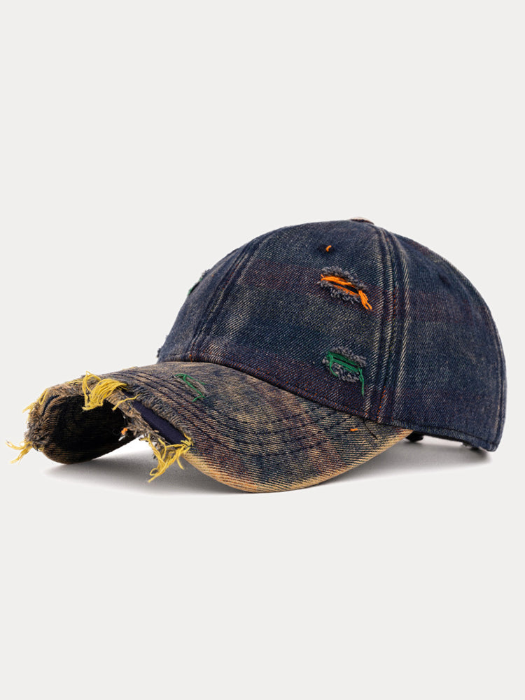 Distressed Washed Denim Baseball Cap