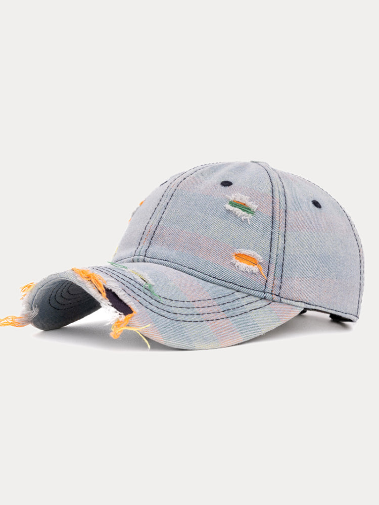Distressed Washed Denim Baseball Cap