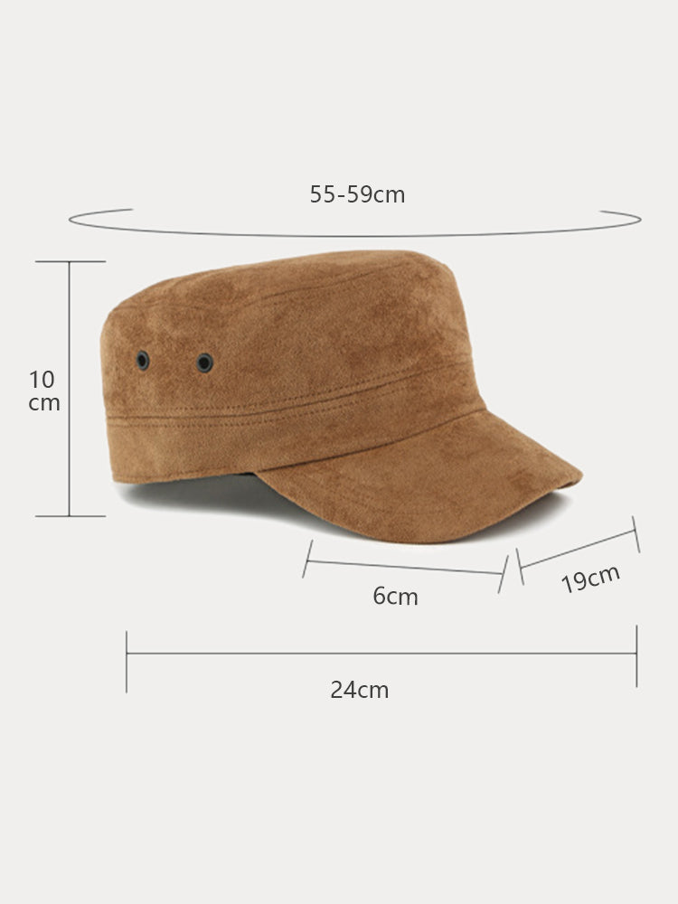 Casual Vintage Style Suede Army Caps
