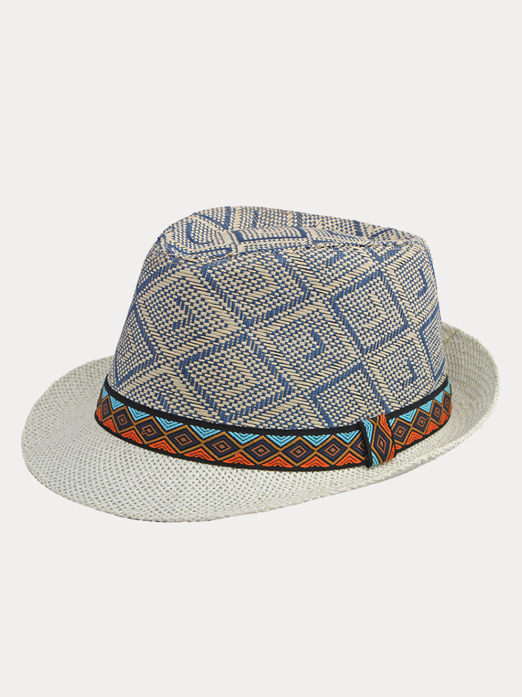 Western Cowboy Straw Sunshade Fedora Hat
