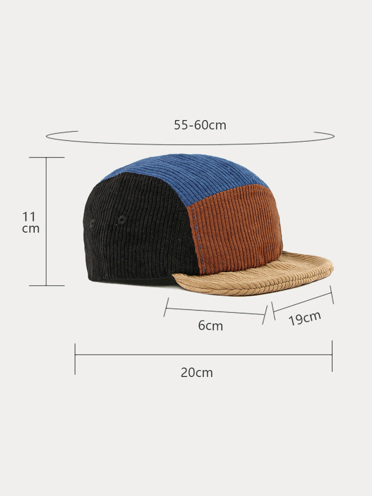 Trendy Contrast Color Corduroy Cap