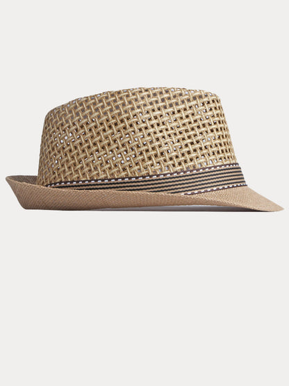 Stylish Woven Straw Fedora Hat