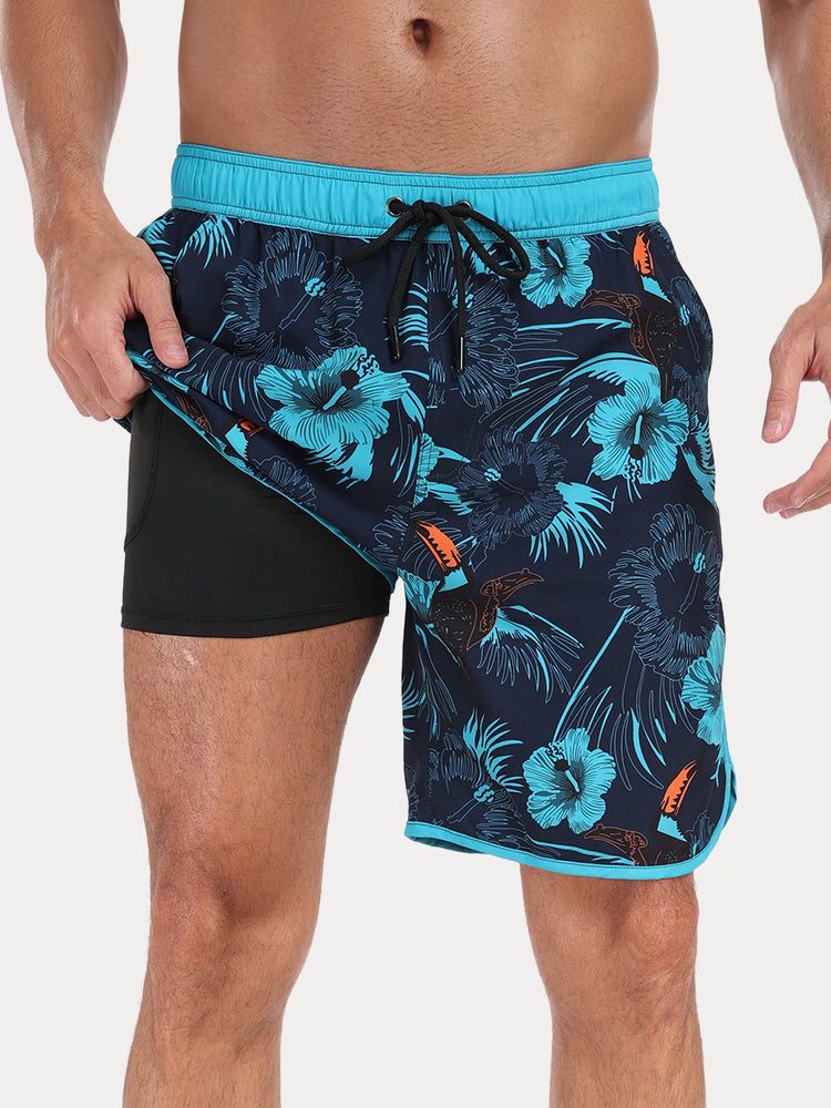 Men's Quick-Dry Printed Swim Trunks