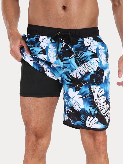 Men's Quick-Dry Printed Swim Trunks