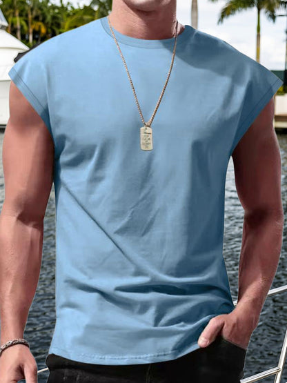 Men's Minimalist Drop Shoulder Sleeveless Tee