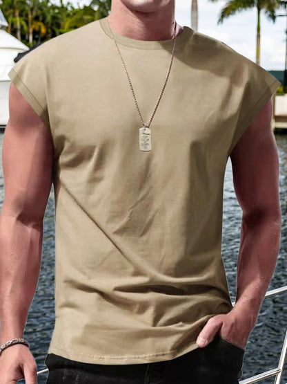 Men's Minimalist Drop Shoulder Sleeveless Tee