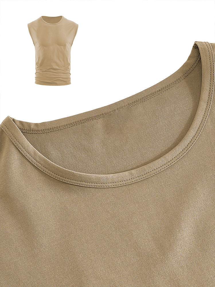 Men's Minimalist Drop Shoulder Sleeveless Tee