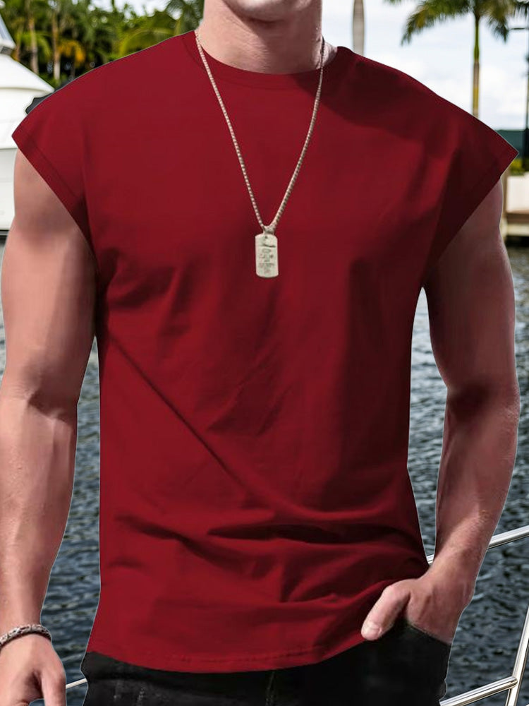 Men's Minimalist Drop Shoulder Sleeveless Tee