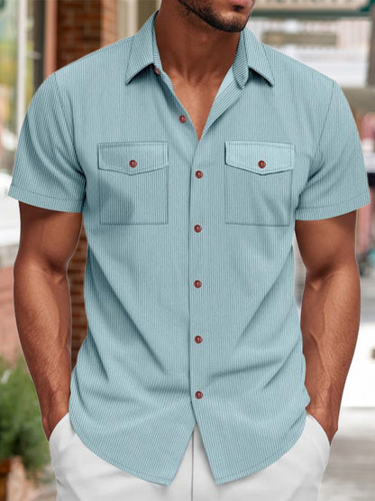 Men's Relaxed Ribbed Knit Short Sleeve Shirt