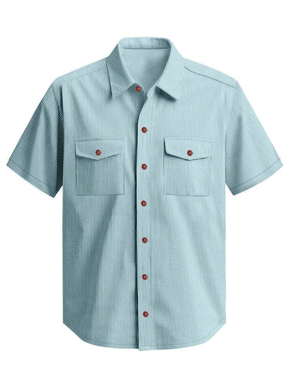 Men's Relaxed Ribbed Knit Short Sleeve Shirt