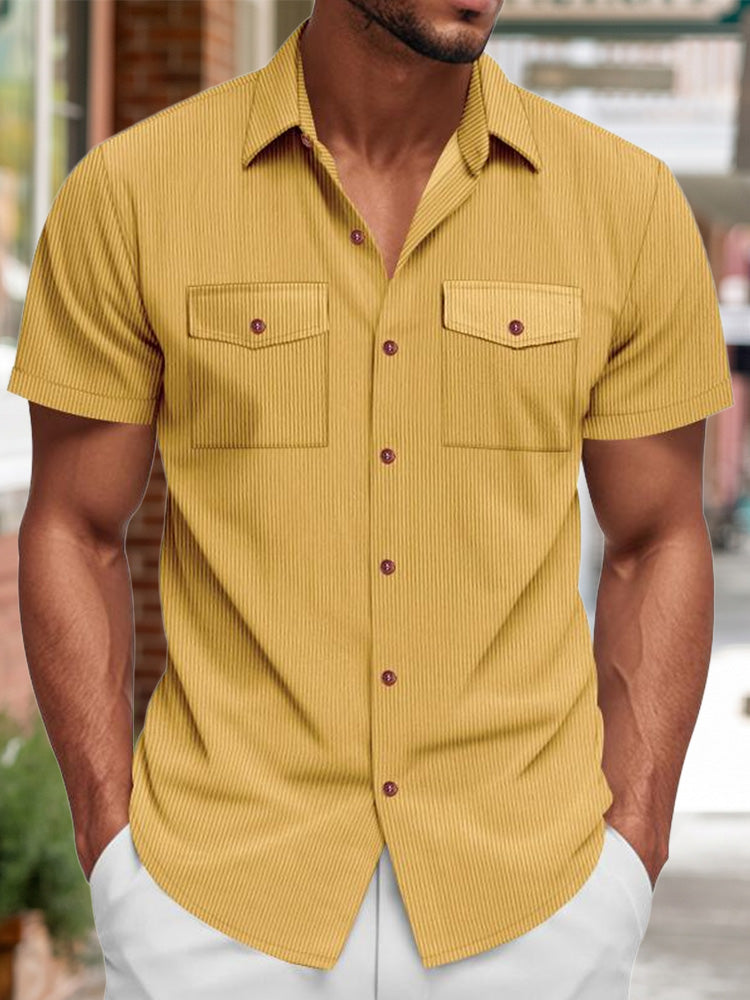 Men's Relaxed Ribbed Knit Short Sleeve Shirt