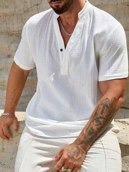 Washed Crinkle Textured Casual Beach Tee