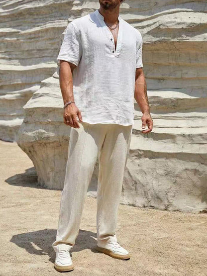 Washed Crinkle Textured Casual Beach Tee