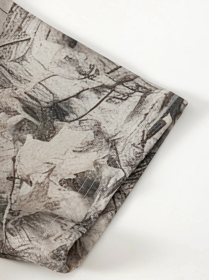 Men's Abstract Ink Print Shorts